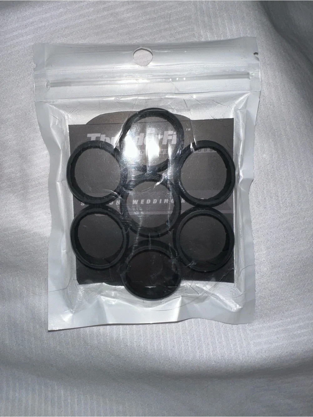Men’s sz. 11 Black Silicone Rings - Set of 7